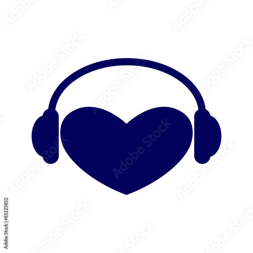 Heart with headphones