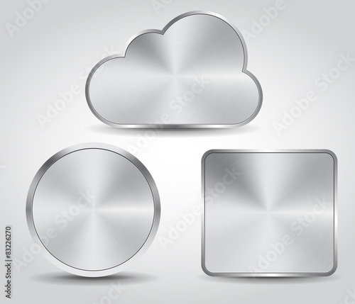 realistic steel button set vector design