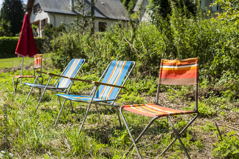 Obraz premium Chairs of Spectators of Le Tour de France