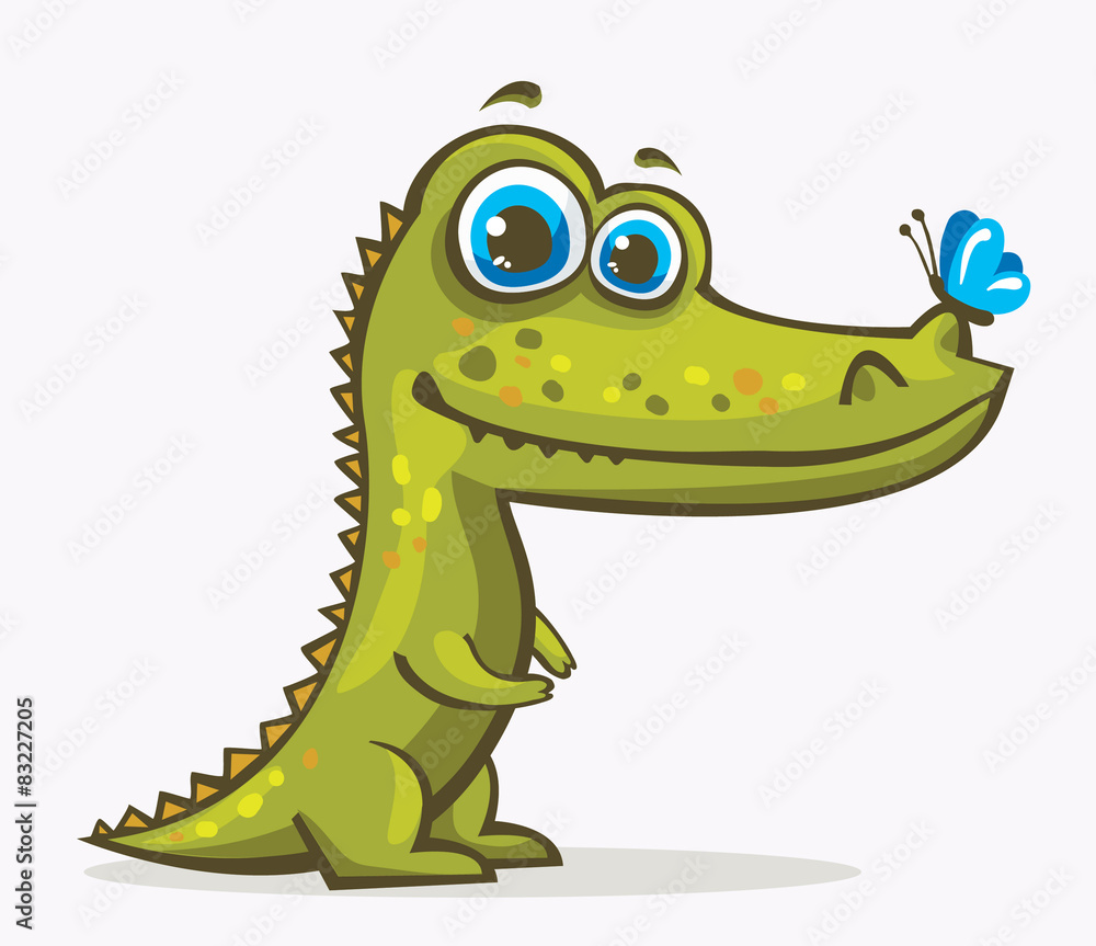 Fototapeta premium Cartoon crocodile.