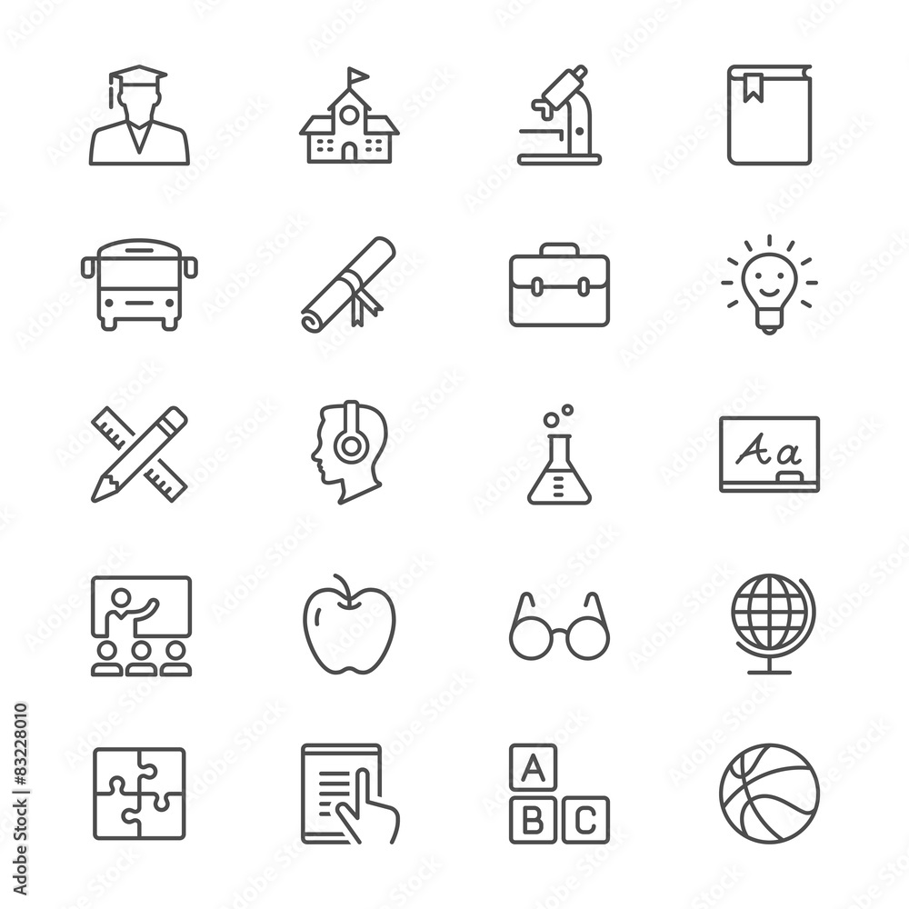 Education thin icons Education thin icons