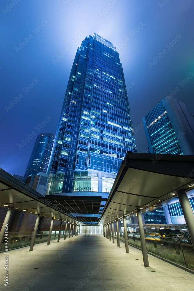 Hong Kong Business District at Night