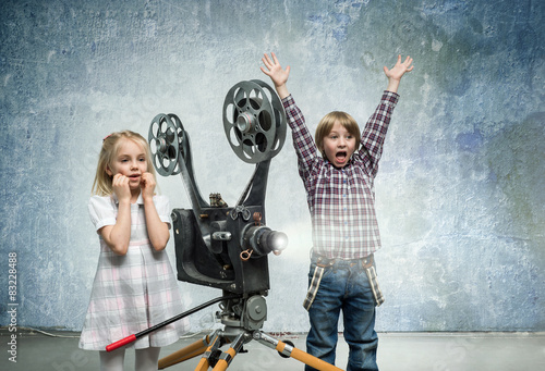 Children in a cinema photo