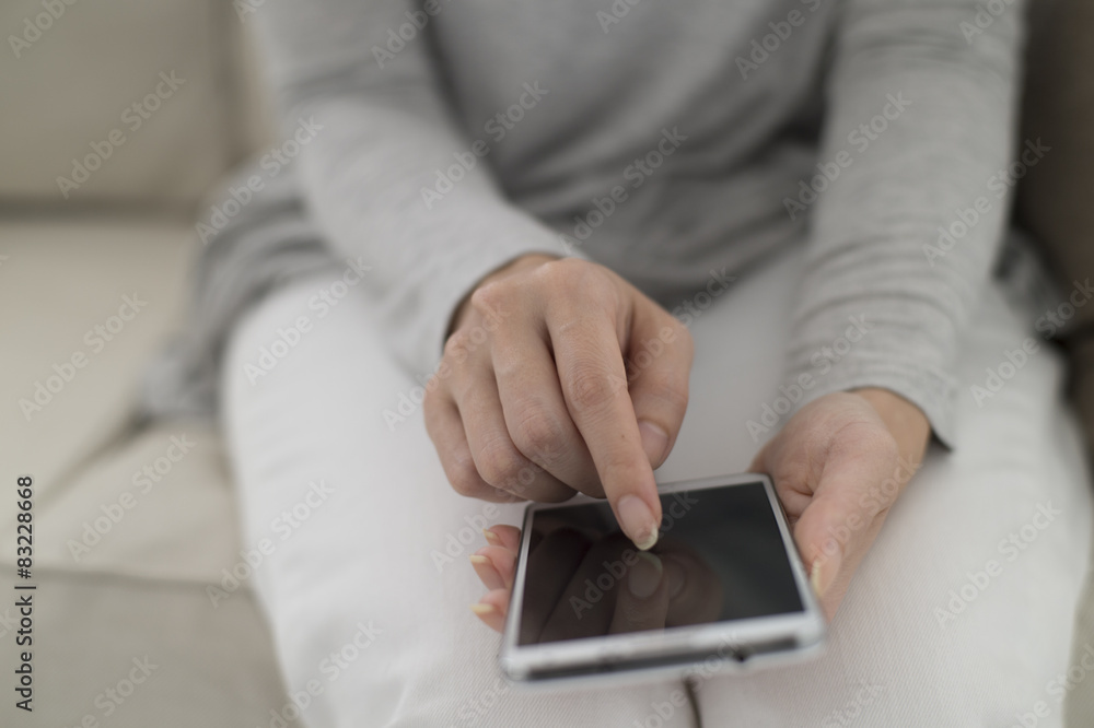 The hands of women who are using smartphones The hands of women who are using smartphones