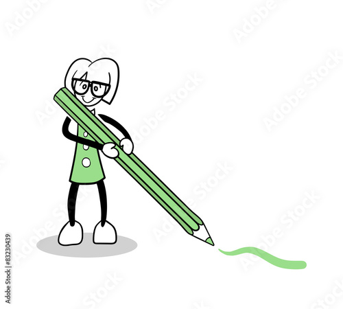 Cute cartoon drawing with pencil vector