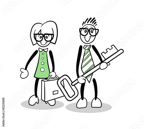 Cute cartoons moving house