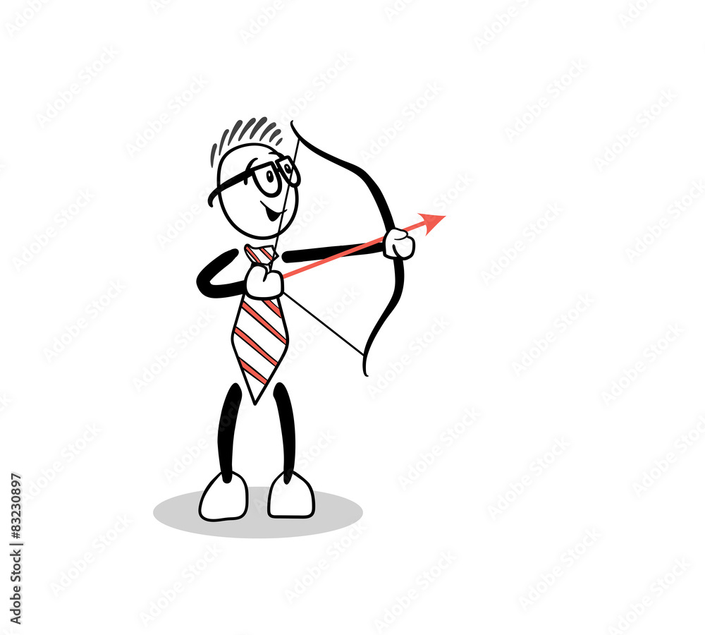 Fototapeta premium Cute cartoon shooting an arrow