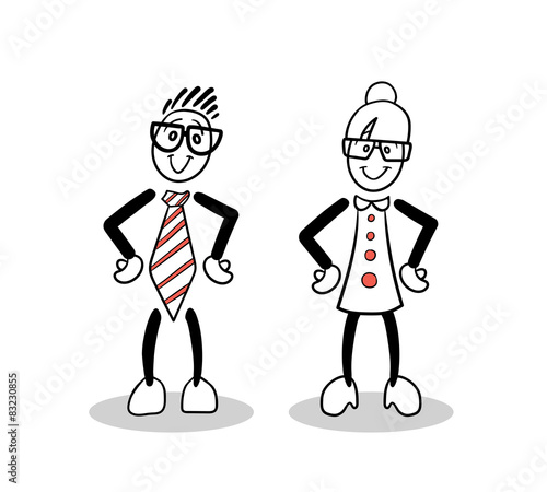 Cute cartoons with hands on hips