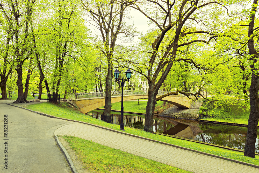 Central public park in Riga by spring, Latvia Central public park in Riga by spring, Latvia