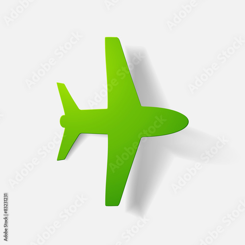 Paper clipped sticker: aircraft airliner
