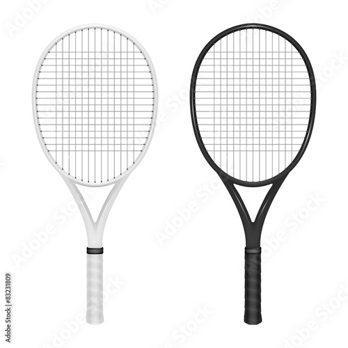 Two tennis rackets - white and black
