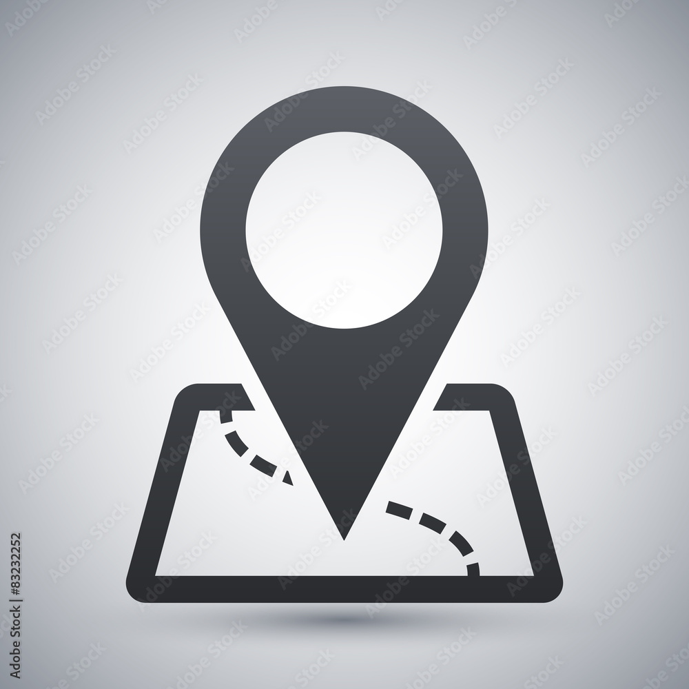 Vector map with pointer icon Vector map with pointer icon