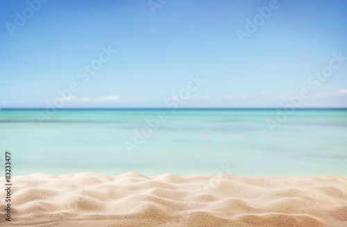 Fotografie, Obraz Empty sandy beach with sea
