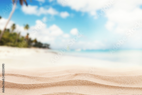 Empty sandy beach with sea