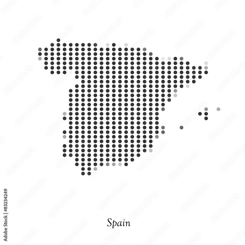 Dotted map of Spain  for your design
