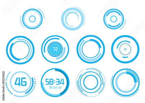 Blue vector elements on white background