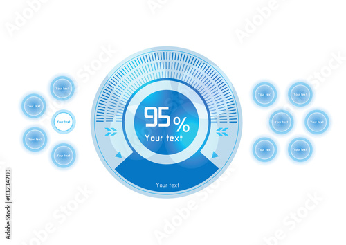 Blue vector design elements on white background