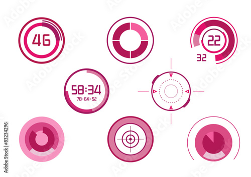 Set of infographics as head-up display