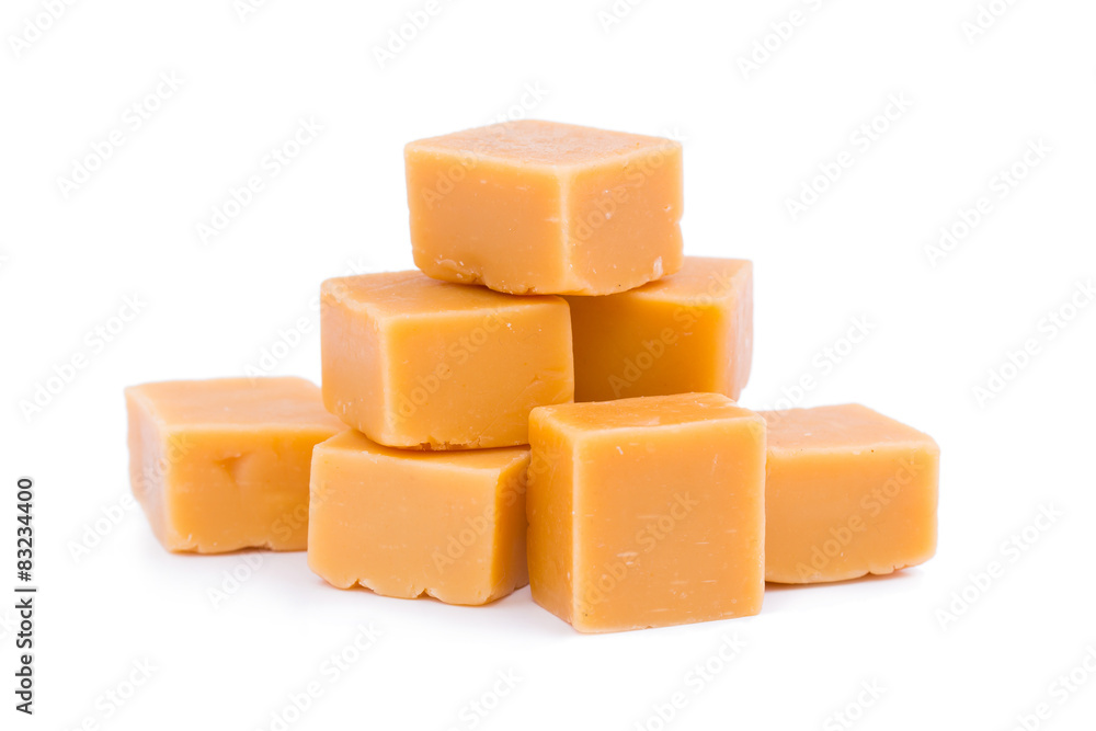 Tasty toffees on a white background. Tasty toffees on a white background.