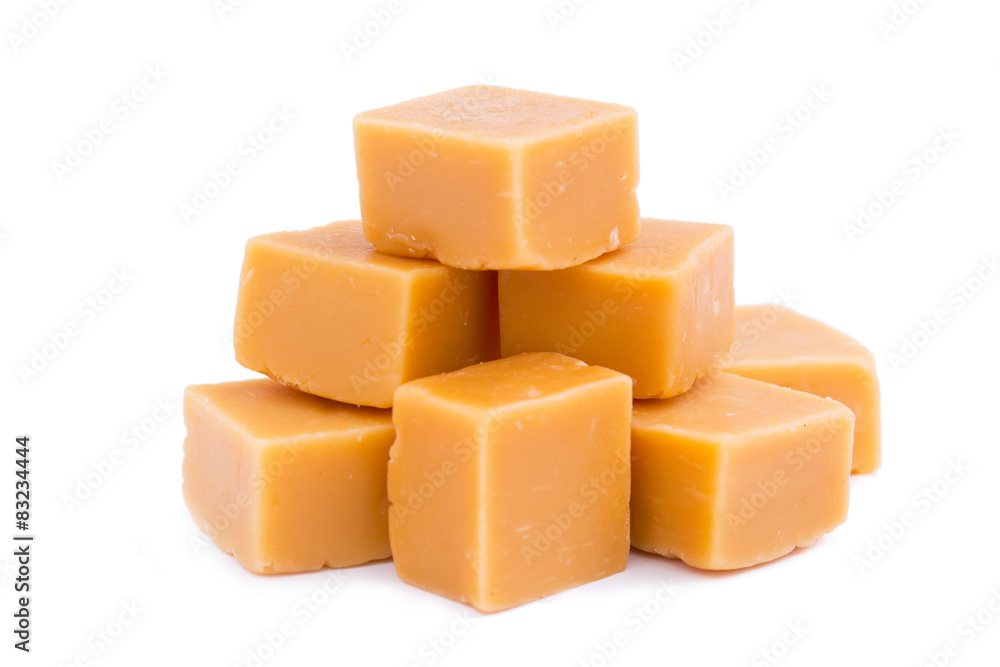 Tasty toffees on a white background. Tasty toffees on a white background.