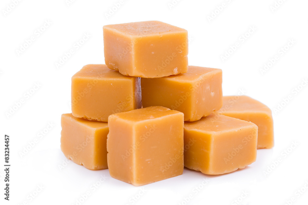 Tasty toffees on a white background. Tasty toffees on a white background.