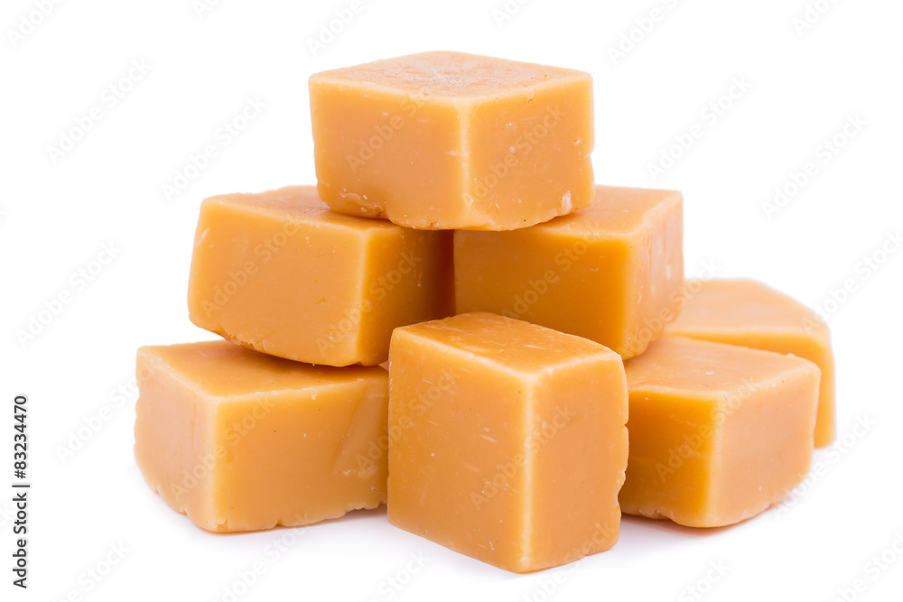 Tasty toffees on a white background. Tasty toffees on a white background.
