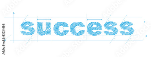 SUCCESS technical lettering 