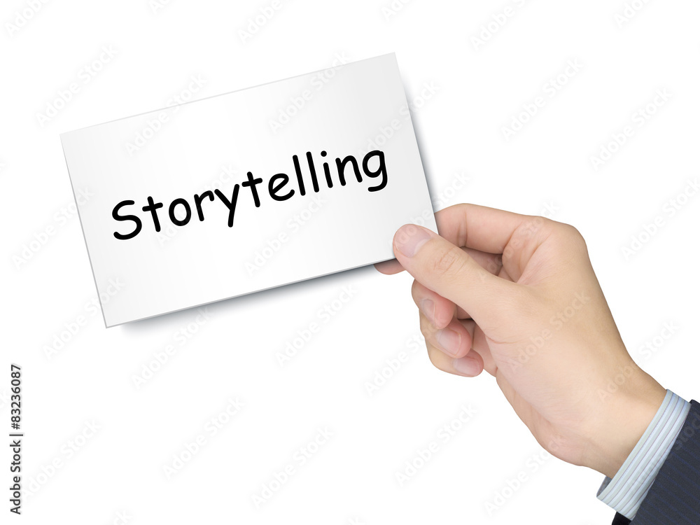 storytelling card in hand storytelling card in hand