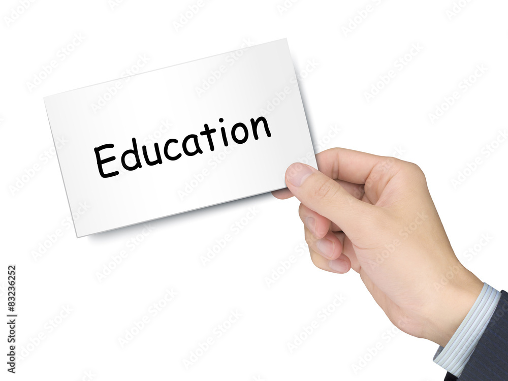 education card in hand education card in hand