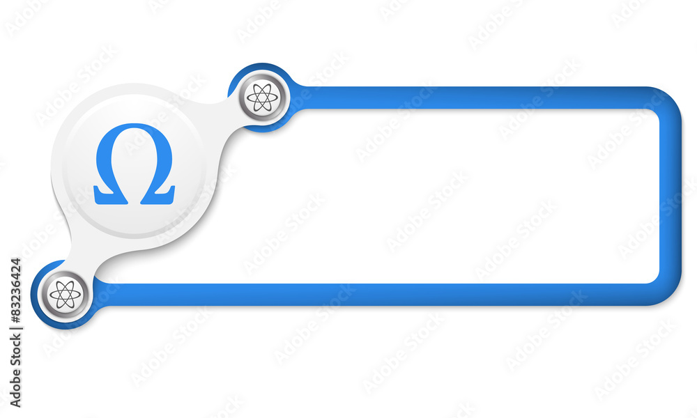 Vector blue box for your text and omega symbol Vector blue box for your text and omega symbol