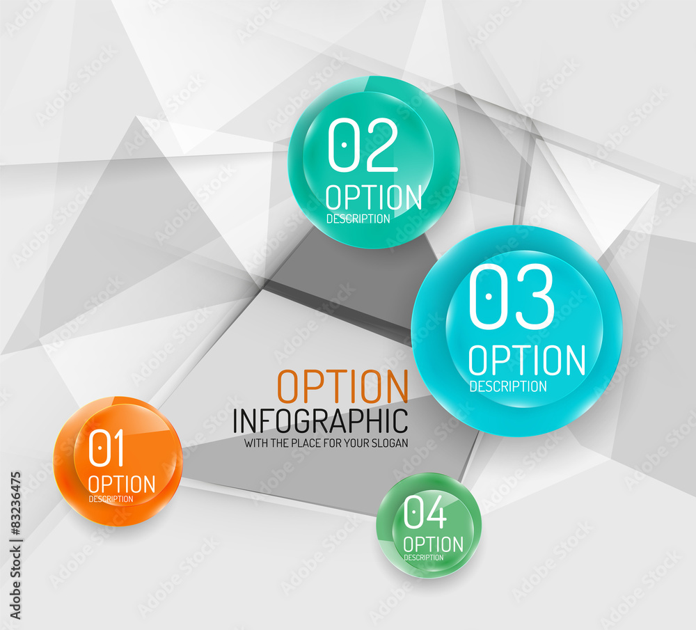 Business geometric option steps infographics Business geometric option steps infographics