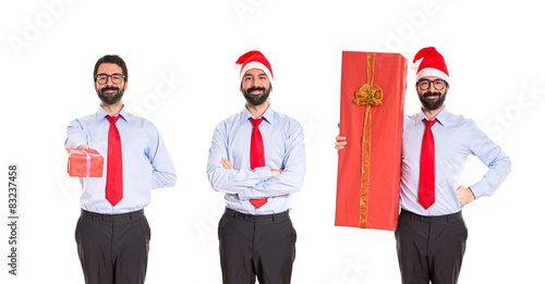 Businessman with christmas hat