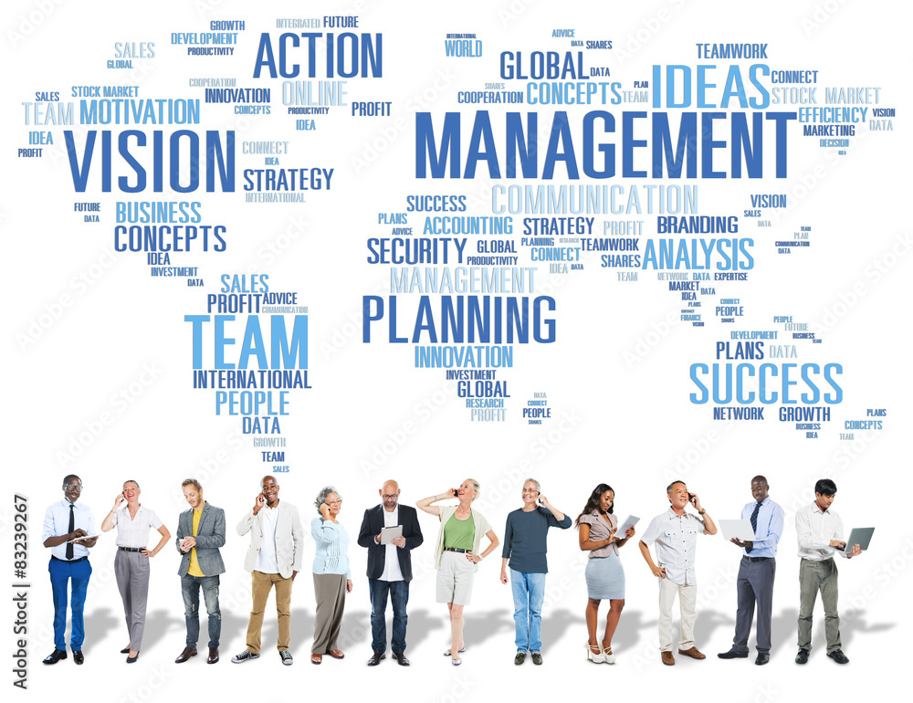 Global Management Training Vision World Map Concept Global Management Training Vision World Map Concept