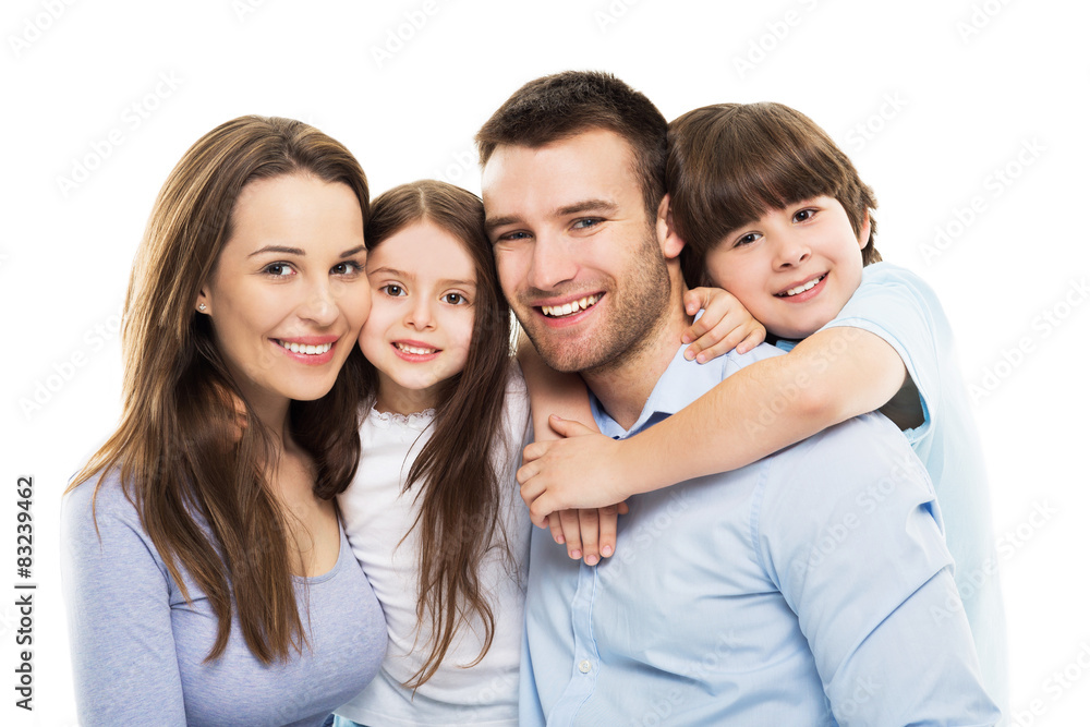 Young family with two kids
