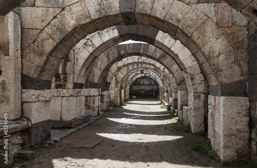 Empty corridor with arcs and columns, Izmir