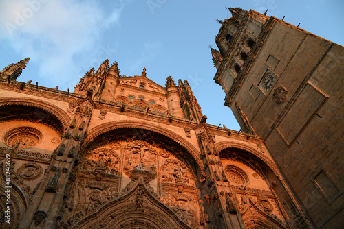 Obraz na płótnie Cathédrale de Salamanque en contre-plongée w salonie