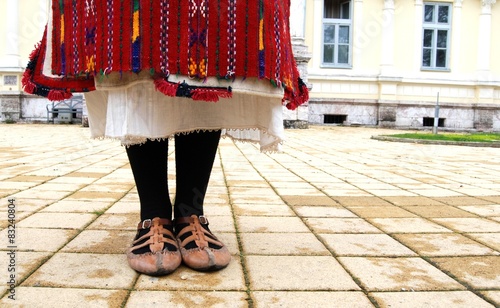 Traditional macedonian costume, details photo