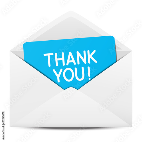 Paper envelope with Thanks message 