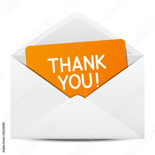 Paper envelope with Thanks message