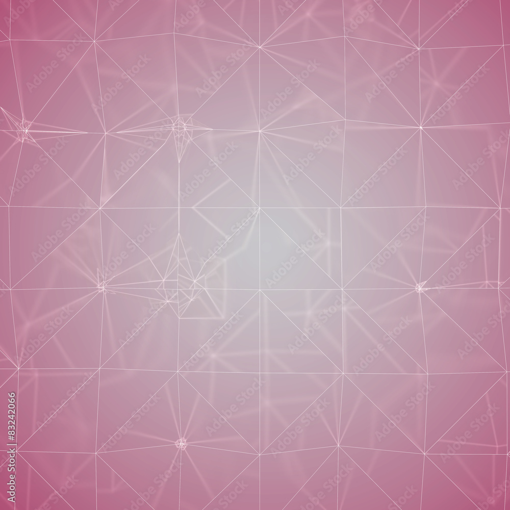 Background - pink network created  by white triangles