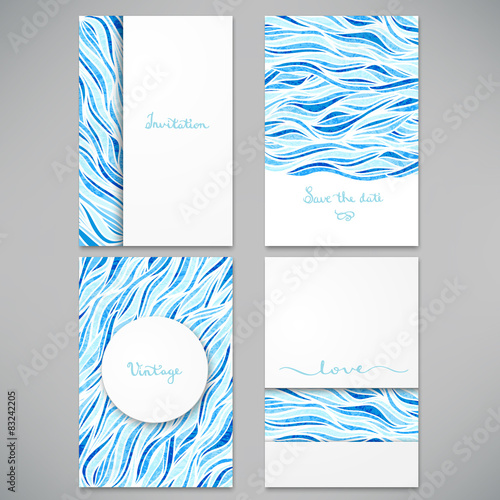 Set of beautiful cards for invitation or announcement