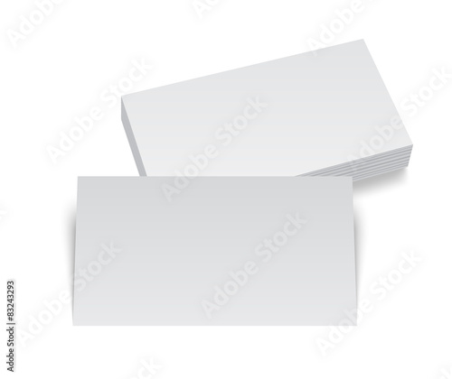 Isolated stack of blank business card on white with soft shadows