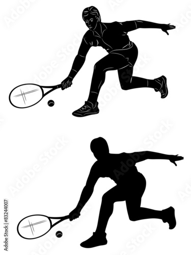 slhouette tennis player