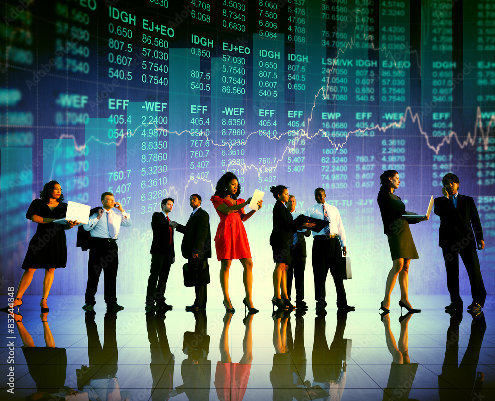 Fototapeta premium Group of Business People Stock Market Concept