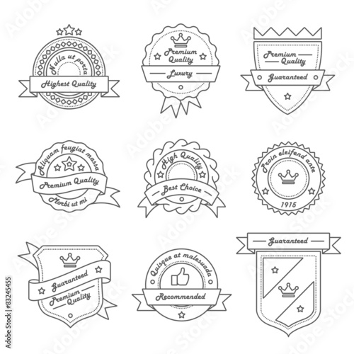 Set of Monochrome Label, Logo and Badge Templates