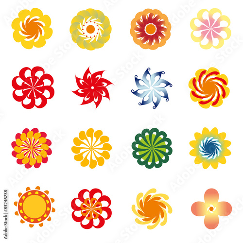 Abstract flower set
