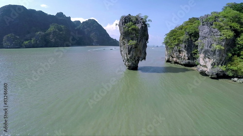 Aerial view of James Bond island, Phang Nga Province, Thailand photo