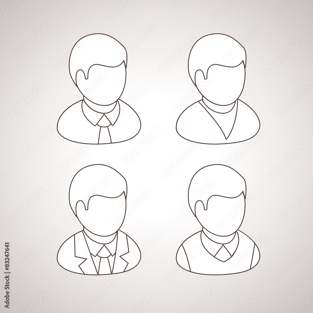 Line User Icons, vector avatars Line User Icons, vector avatars