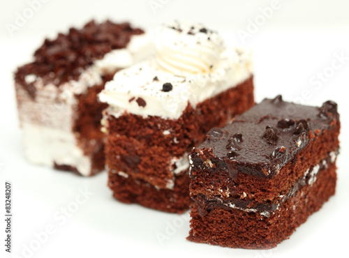 chocolate cake sweet food closeup isolated white background