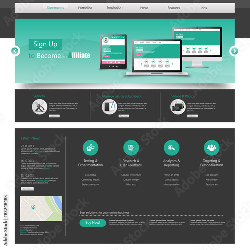 Website Template. Vector illustration.